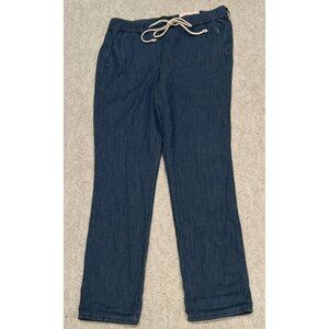 NYDJ Pants Size 4 Slim Jogger Ankle Blue DARK Chambray Denim Pull On NWT NEW